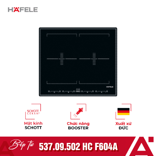 Bếp từ Hafele 4 vùng nấu HC F604A 537.09.502 lắp âm