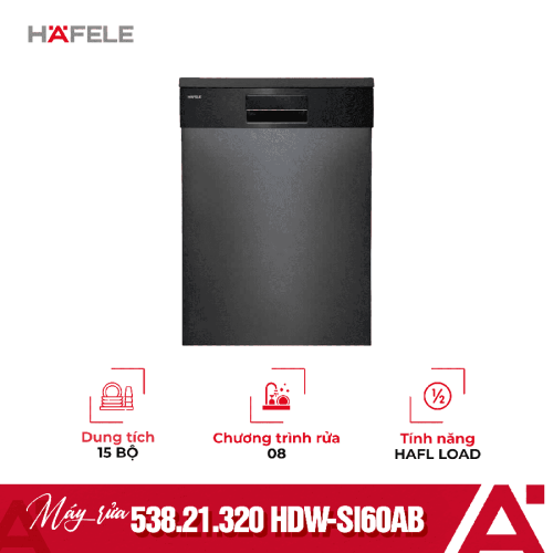 Máy rửa chén bán âm Hafele HDW-SI60AB 538.21.320