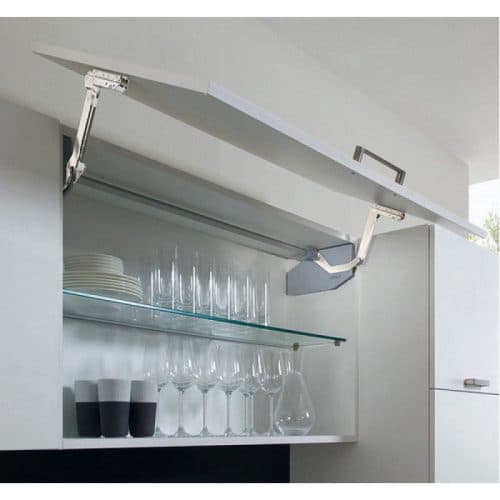 Ảnh thực tế bộ tay nâng FREE SWING Hafele 493.05.765, trắng