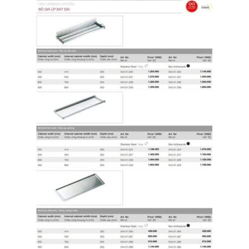 Kích thước khay up chén đĩa Hafele 544.01.007 KT 564x263mm