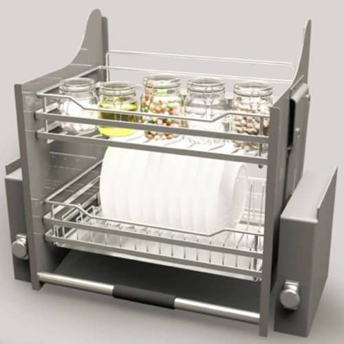 Ảnh rổ chén đĩa di động lướt tròn LENTO Cucina 504.76.208 mạ chrome