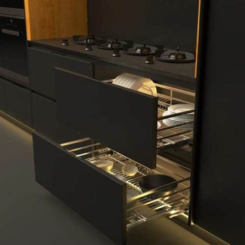 Ảnh thực tế bộ rổ chén đĩa CAPPELLA Cucina 549.08.205 mạ chrome