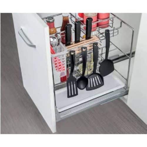 Ảnh thực tế bộ rổ dao thớt, chai lọ SONATA Cucina 549.20.015 Inox 304