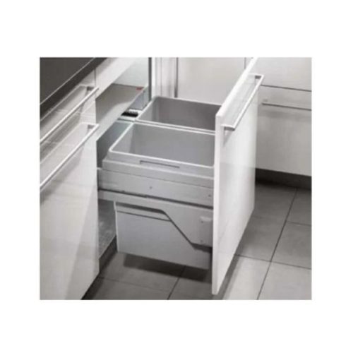 Ảnh thực tế thùng rác gắn cánh Hafele 502.73.902 2x30L cho tủ 600mm