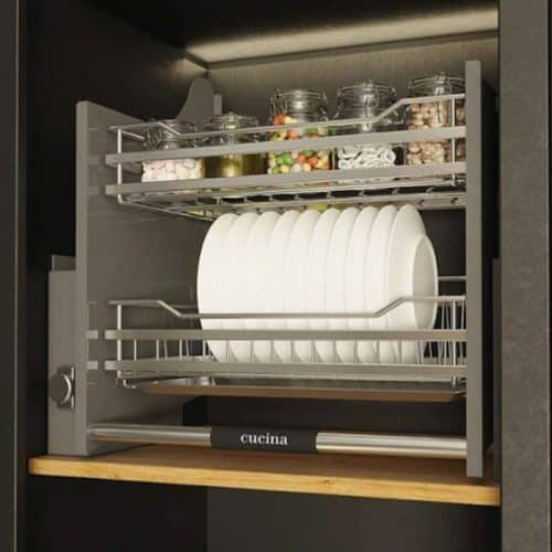 Ảnh thực tế rổ chén đĩa di động lướt dẹt LENTO Cucina 504.76.017 Inox 304
