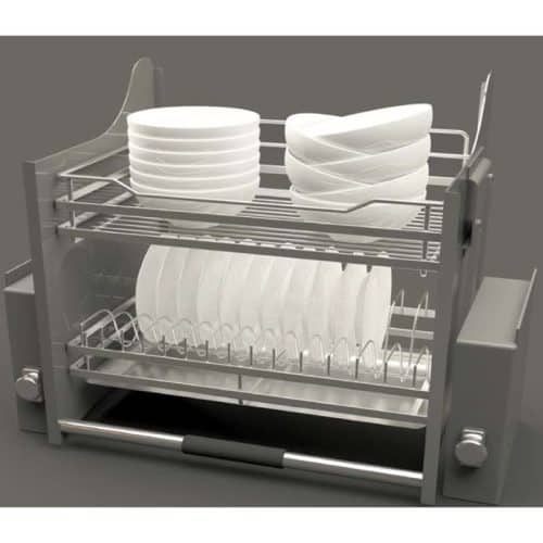 Ảnh thực tế rổ chén đĩa di động lướt dẹt LENTO Cucina 504.76.017 Inox 304