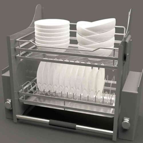 Ảnh thực tế rổ chén đĩa di động lướt dẹt LENTO Cucina 504.76.018 Inox 304