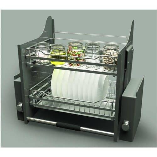 Ảnh thực tế rổ chén đĩa di động lướt tròn LENTO Cucina 504.76.207 mạ chrome