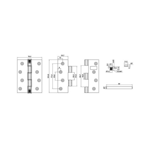 Thiết kế của Bản lề lá Bauma 926.20.343
