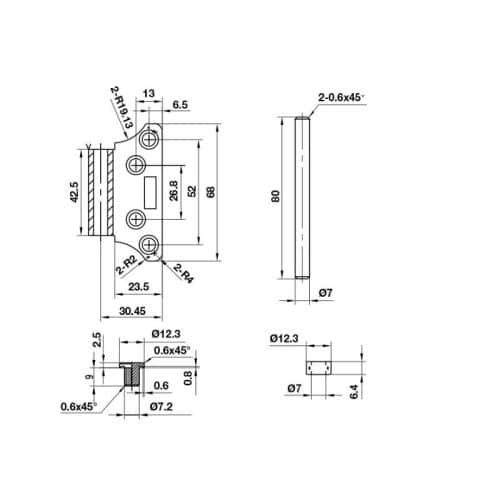 Kích thước bản lề âm dương Hafel Bauma 926.20.354