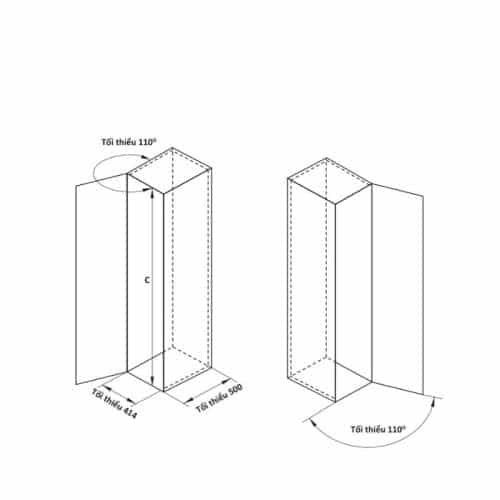 Kích thước tủ cao 6 tầng DOLCE Cucina 548.65.032 Inox 304