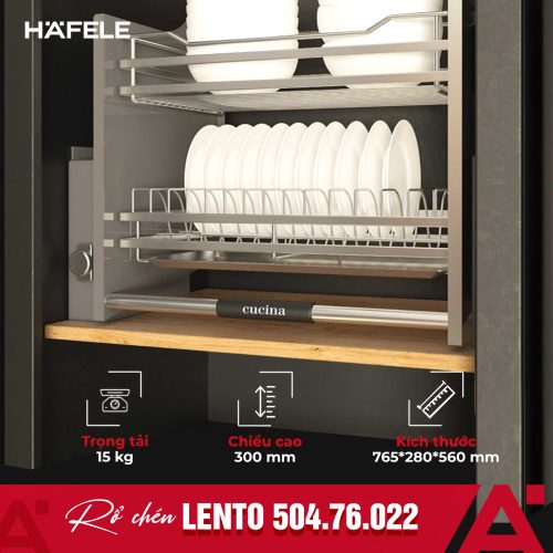 Bộ rổ bát đĩa Hafele Lento 504.76.022 800mm