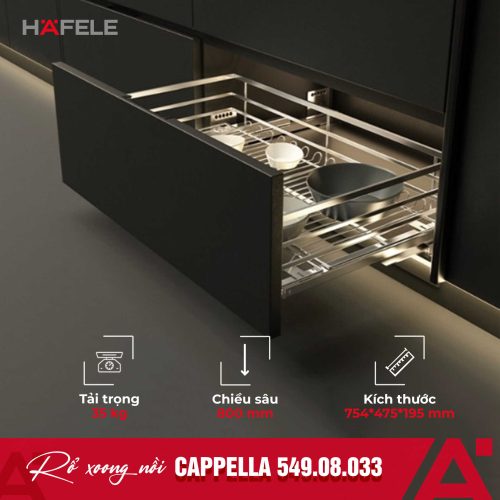 Bộ rổ xoong nồi Hafele Cappella 549.08.033 800mm