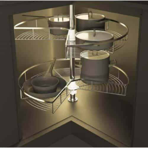 Ảnh thực tế bộ rổ góc xoay 180 độ Hafele Mezzo 548.37.001