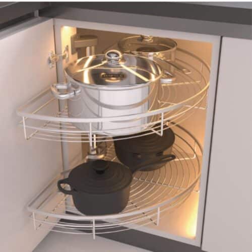 Ảnh thực tế bộ rổ góc xoay 180 độ Hafele Mezzo 548.37.001