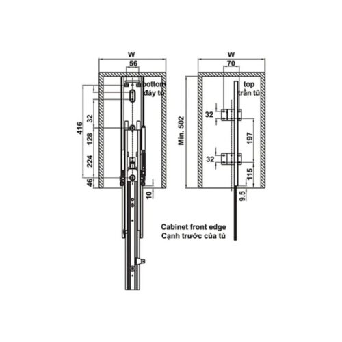 Bộ rổ kéo Hafele Kara Pull 595.80.803 400mm