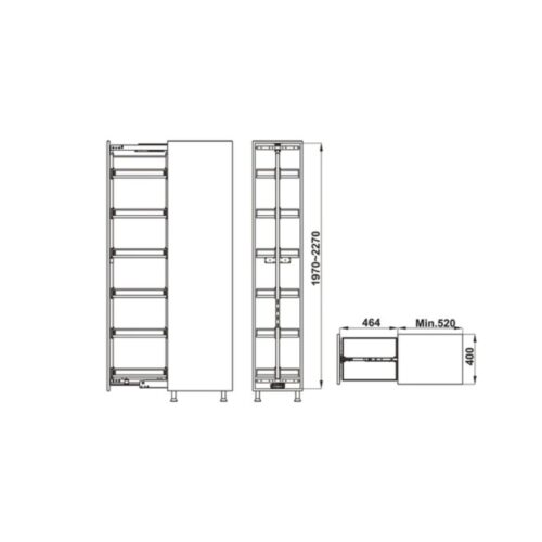 Bộ rổ kéo Hafele Kara Pull 595.80.803 400mm