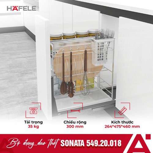 Bộ rổ gia vị, dao thớt Hafele Sonata 549.20.018 300mm