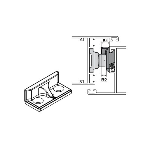 Điểm khóa cửa nhôm Hafele 972.05.090