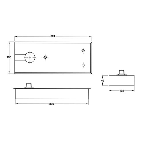 Kích thước Bản lề sàn DCL41 EN3 105Kg Hafele 932.84.045