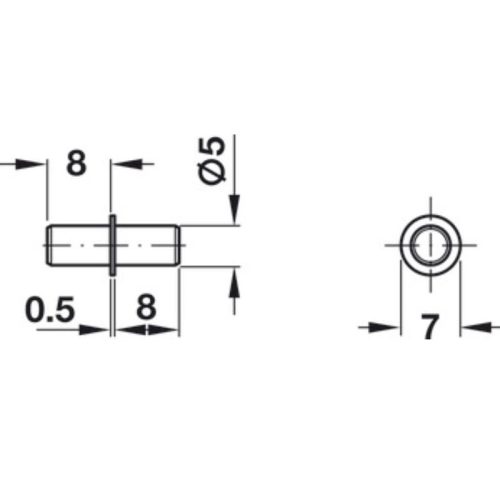 Kích thước bas kệ loại lắp nhấn Hafele 282.43.905