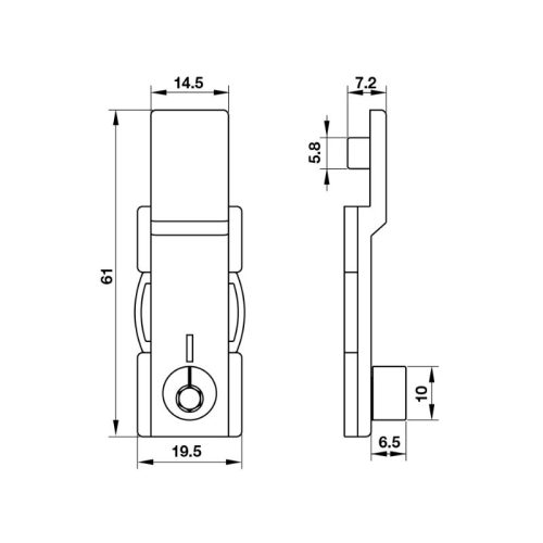 Kích thước điểm khóa cửa nhôm 6.5mm Hafele 911.50.919