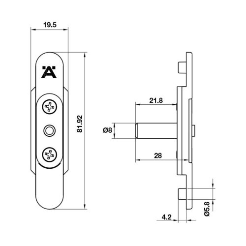 Kích thước liên kết T cửa nhôm Hafele 911.50.918