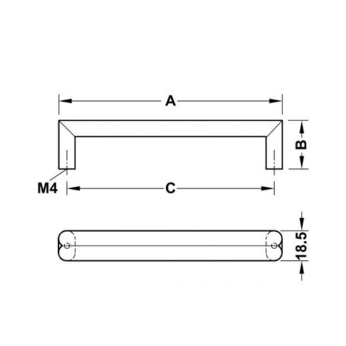 Kích thước tay nắm tủ 176mm H1570 Hafele 106.61.034