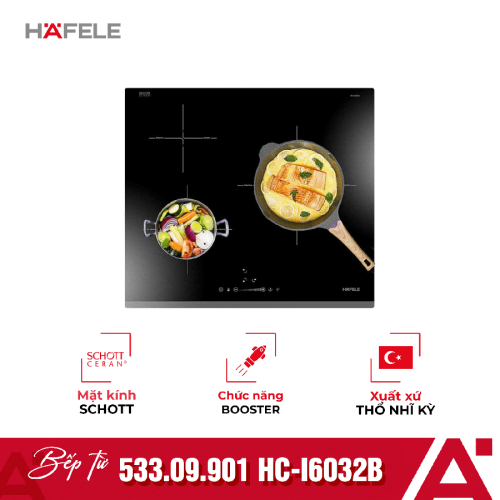 Bếp từ Hafele 3 vùng nấu HC-I6032B 533.09.901 lắp âm