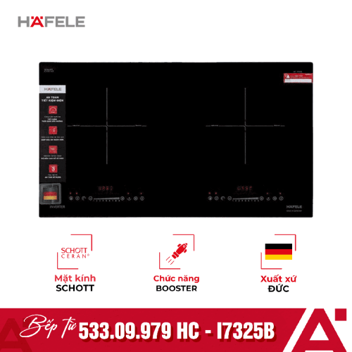 Bếp từ đôi Hafele HC-I7325B 533.09.979 lắp âm